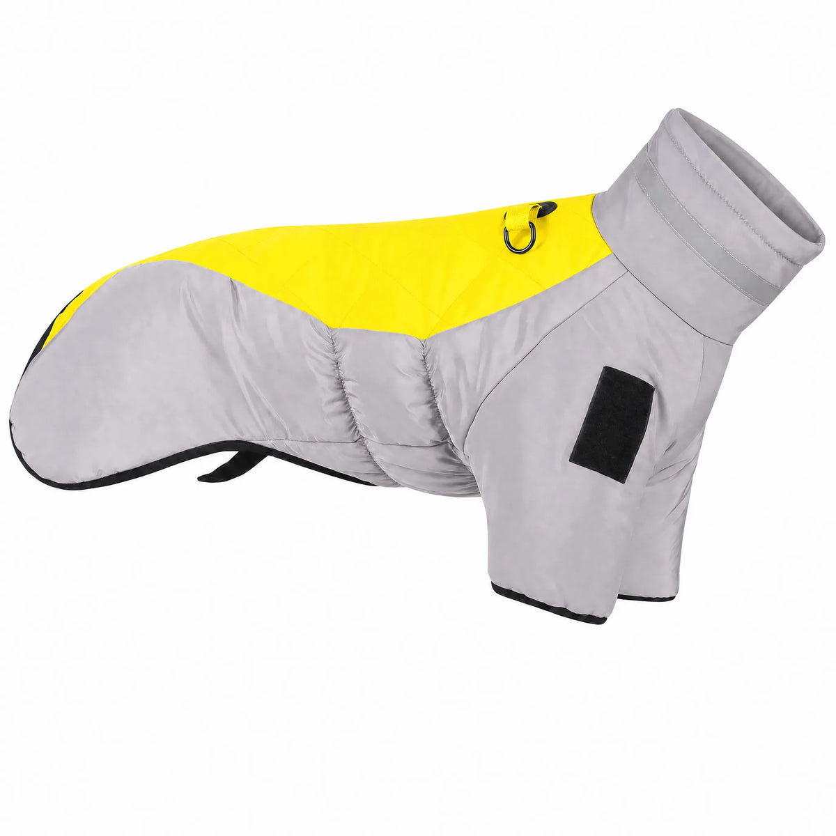 Cappotto cane invernale variante Giallo studio — grigio e accent giallo