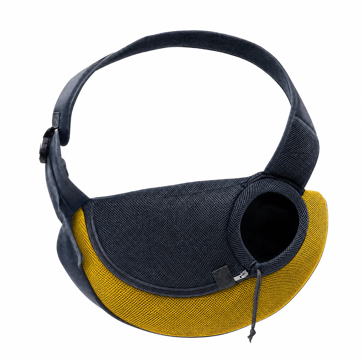Marsupio cane a tracolla giallo studio