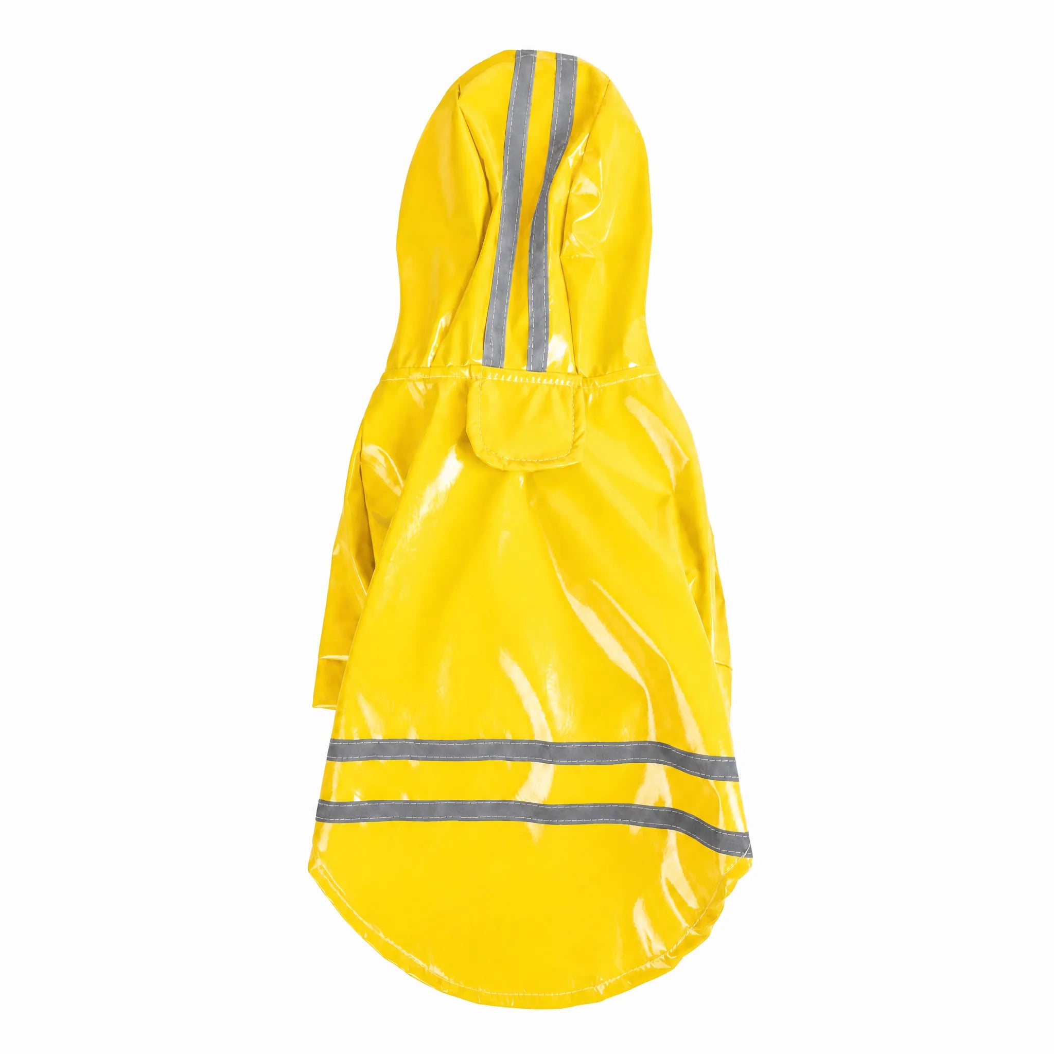 Impermeabile cucciolo hoody giallo lucido — vista schiena