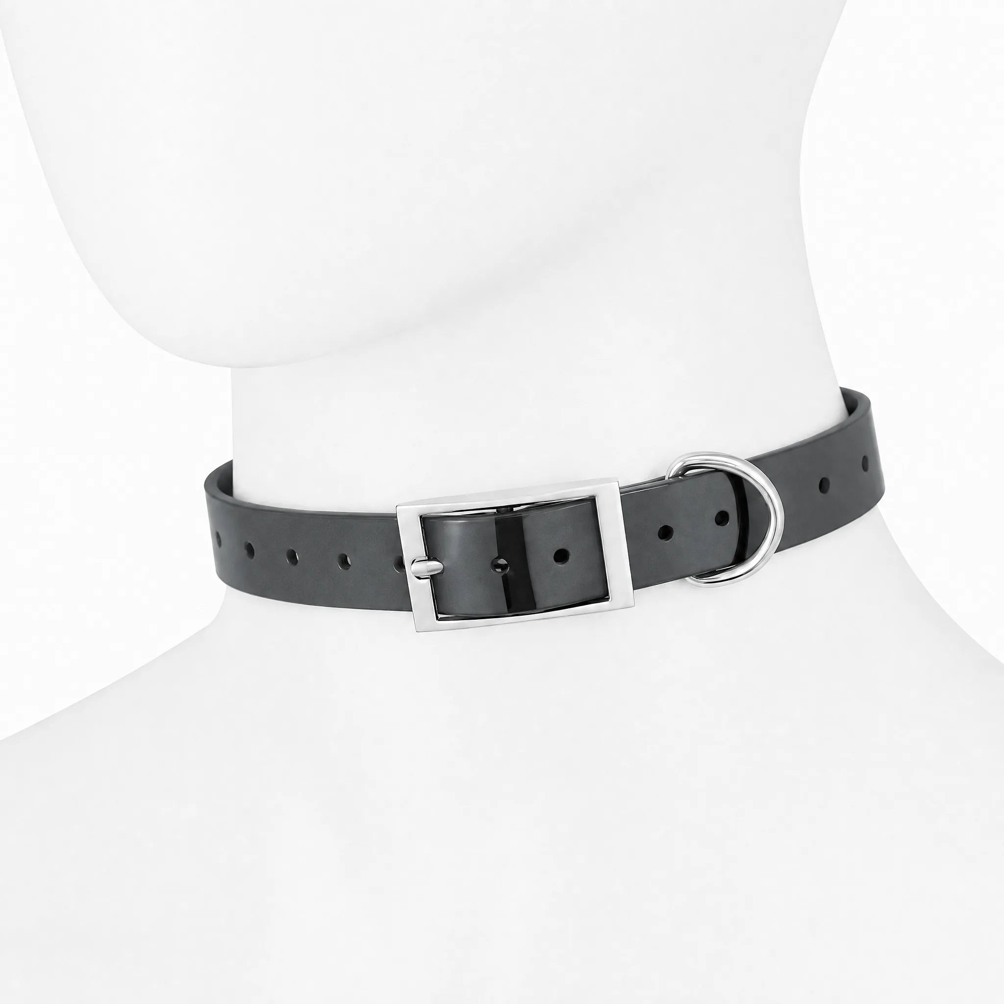 Collare cane TPU impermeabile grigio scuro 2,5 cm