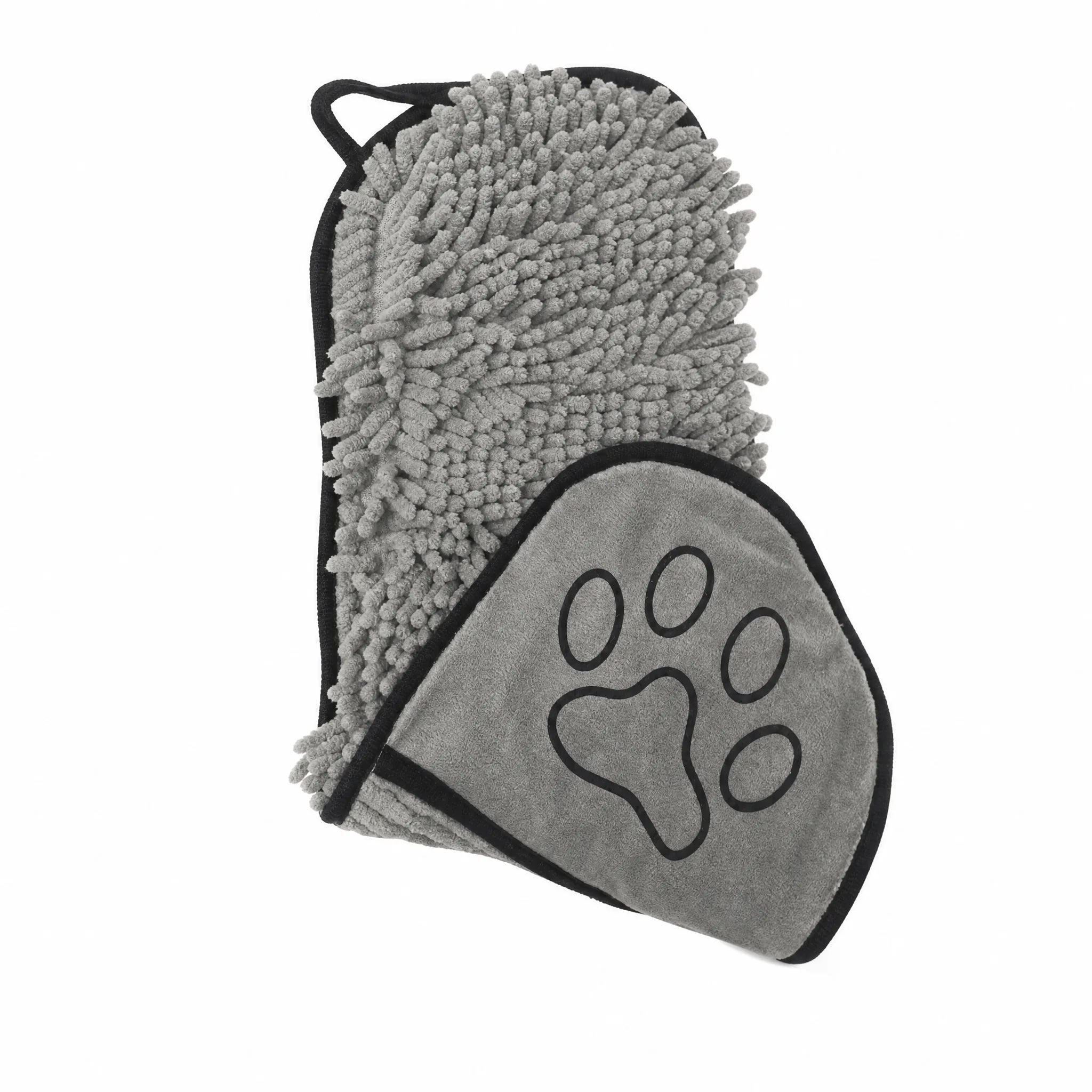 Asciugamano bagno cane chenille grigio 53x22