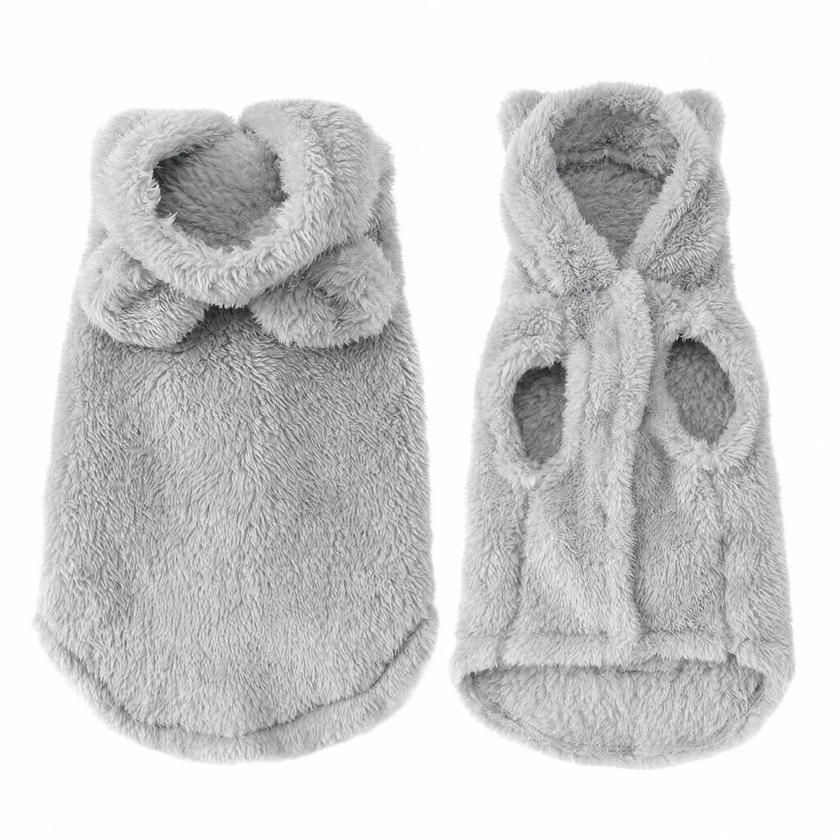 Felpa cane pile grigio con orecchie