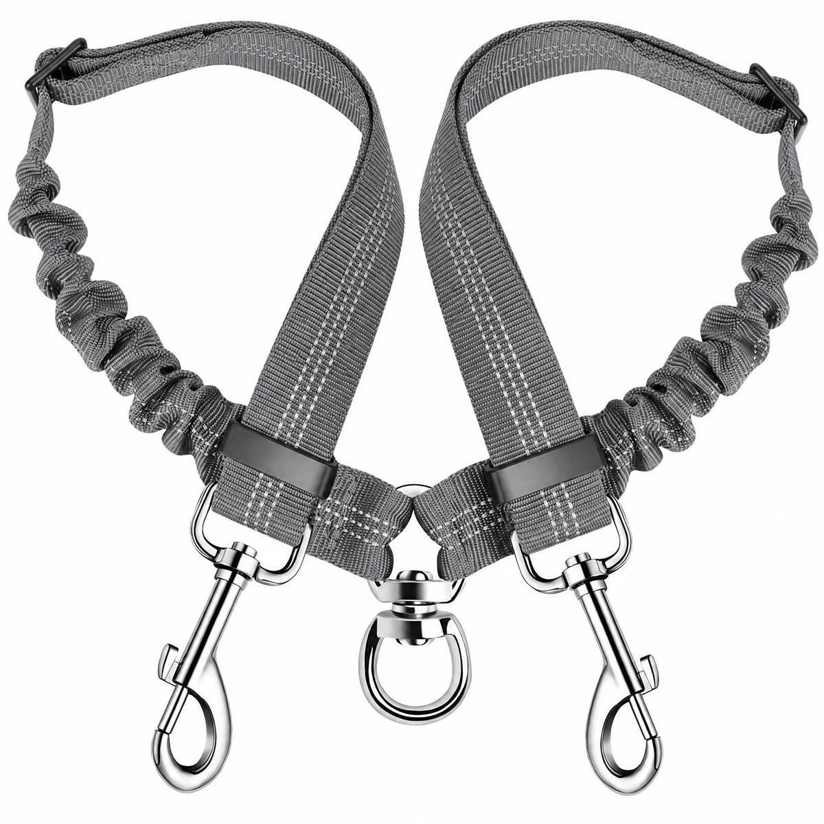 Guinzaglio doppio cane colore Grigio