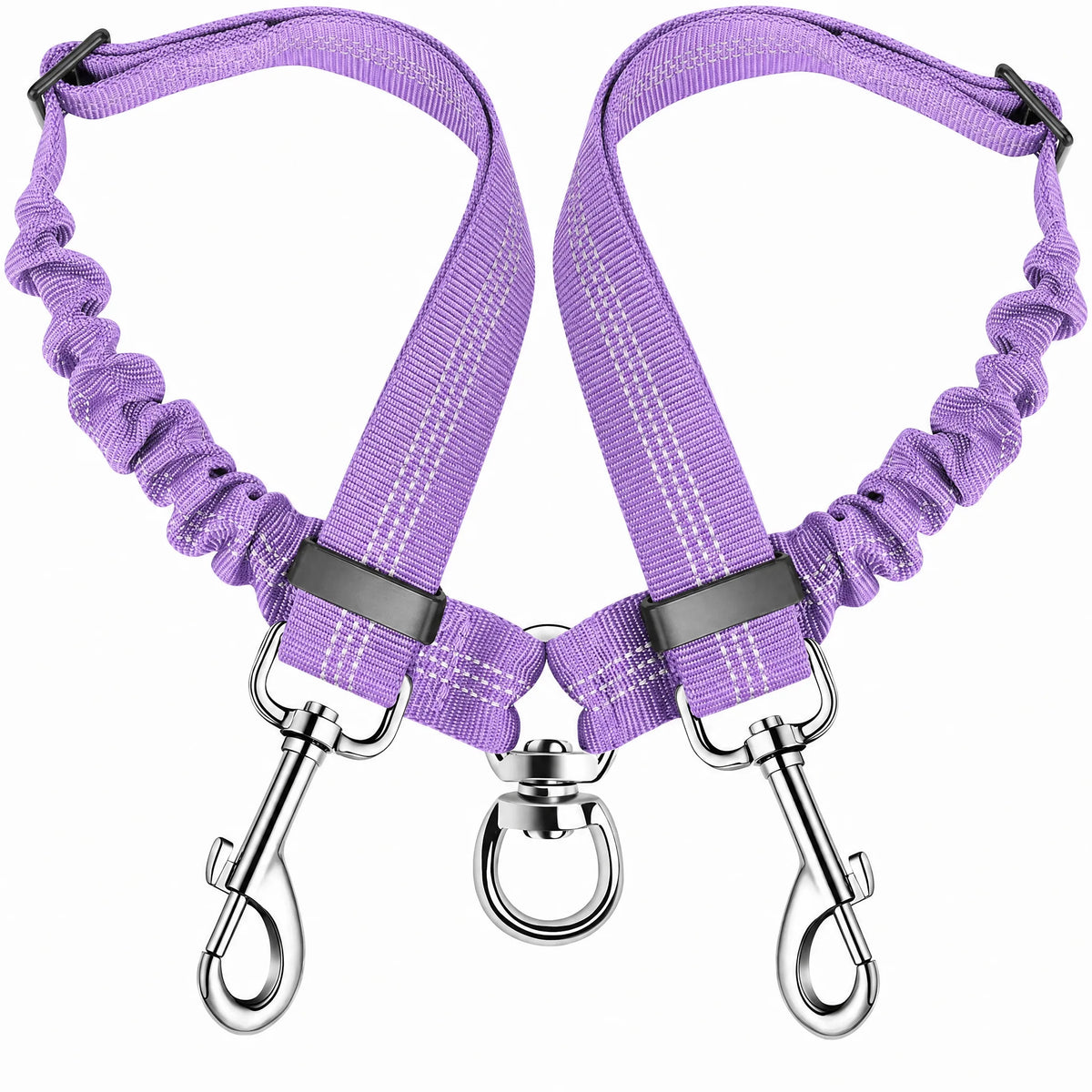 Guinzaglio doppio cane colore Lilla