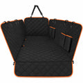Coprisedile auto cane amaca nero bordo arancio