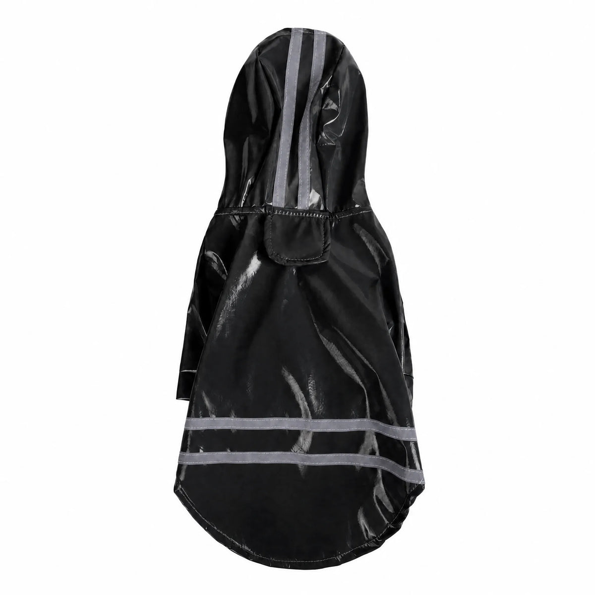 Impermeabile cucciolo hoody nero lucido — vista schiena