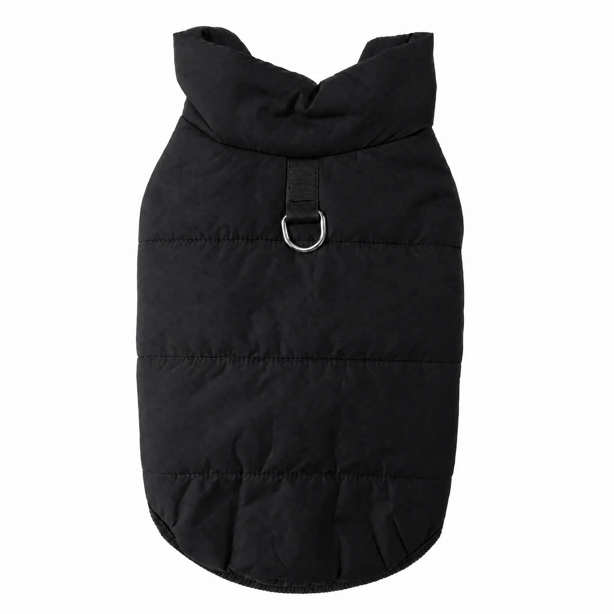 Cappottino cane impermeabile nero su bianco