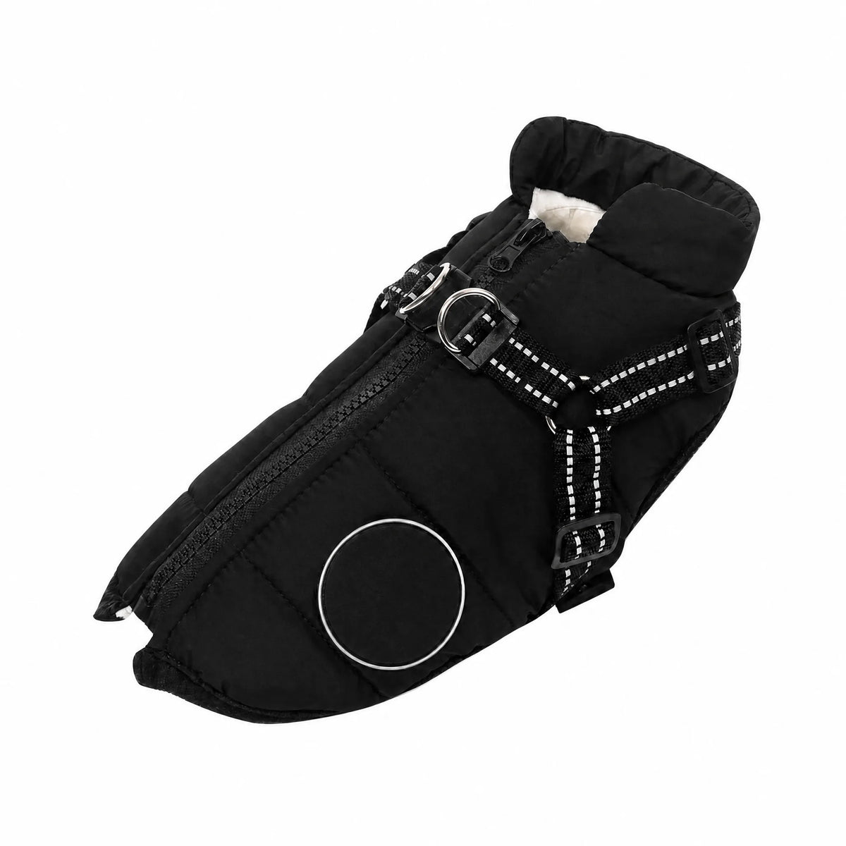Cappottino cane Nero con pettorina