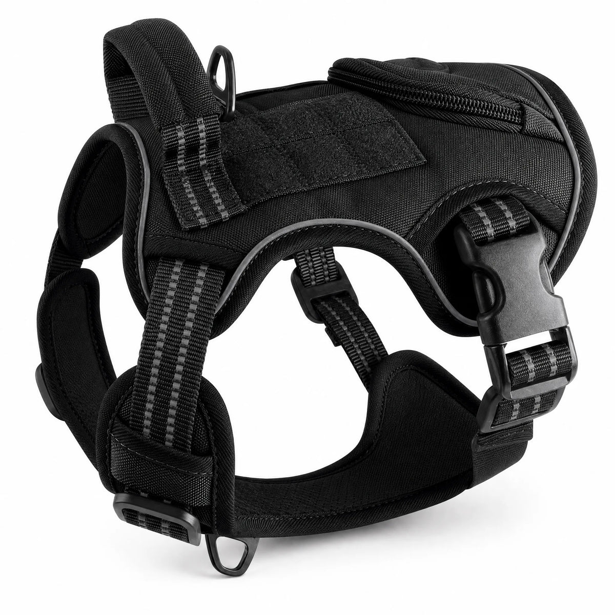 Pettorina tattica militare cane colore nero su sfondo bianco
