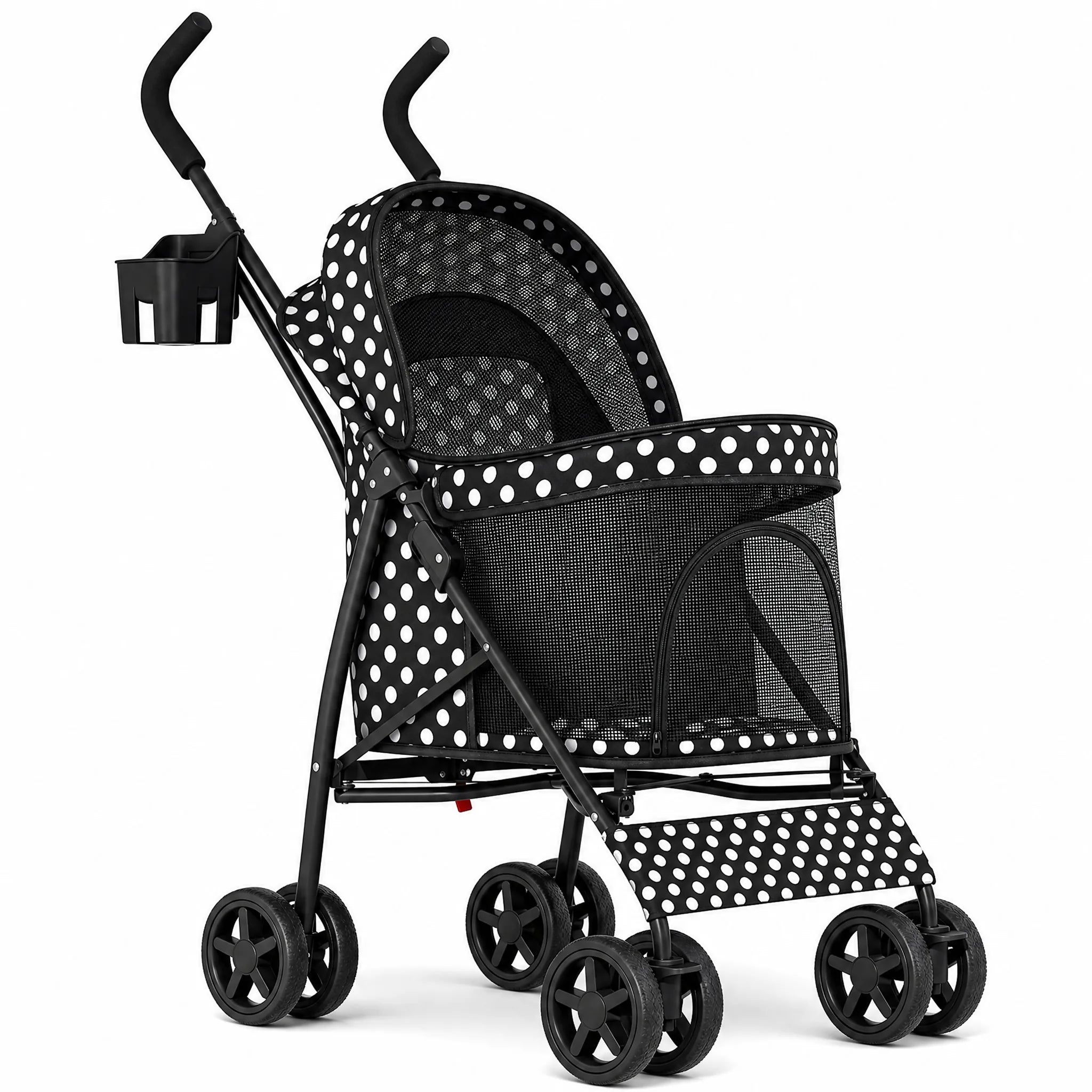 passeggino per cani pois var-nero