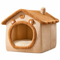 Cuccia cane orso marrone plush - studio bianco