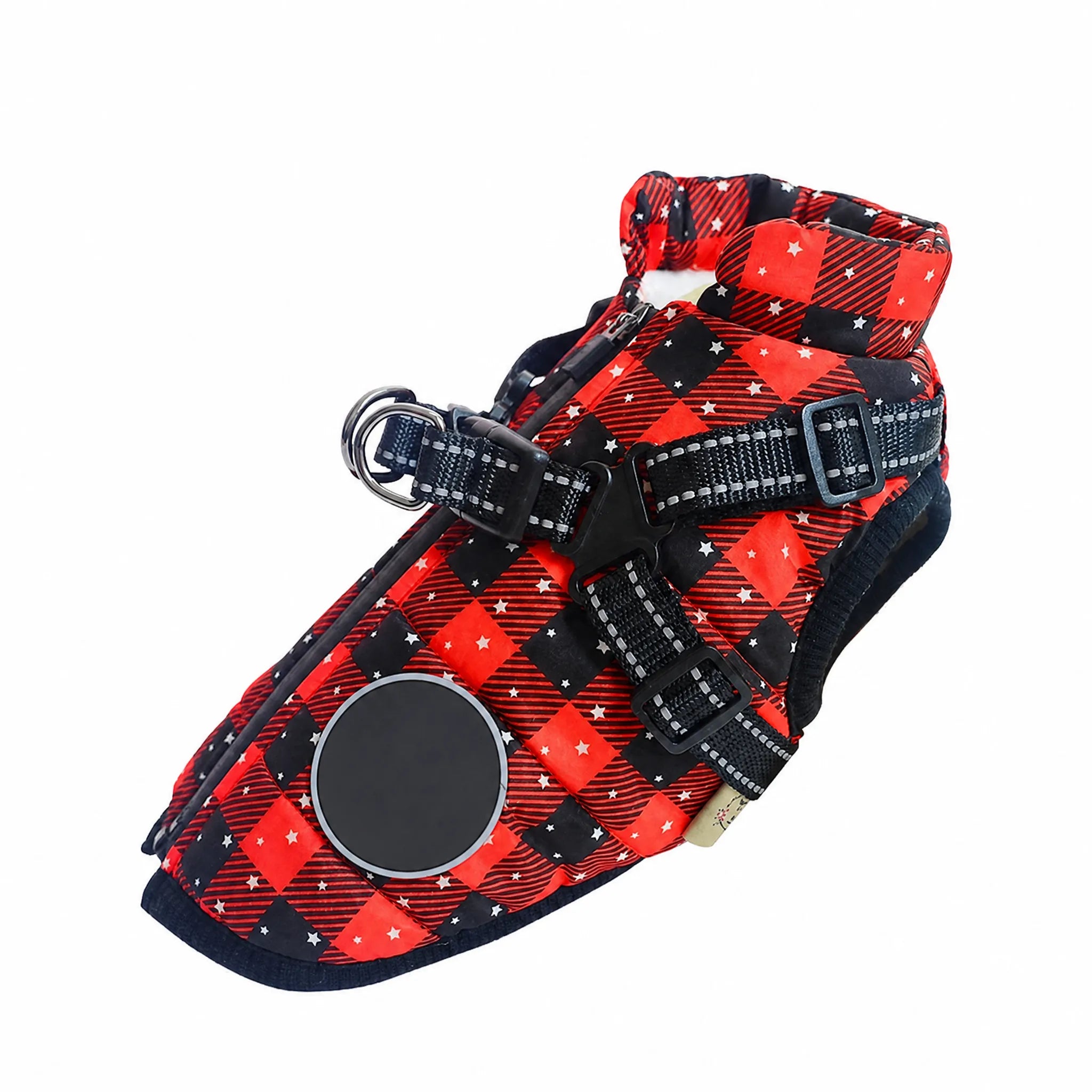 Cappottino cane Quadri con pettorina