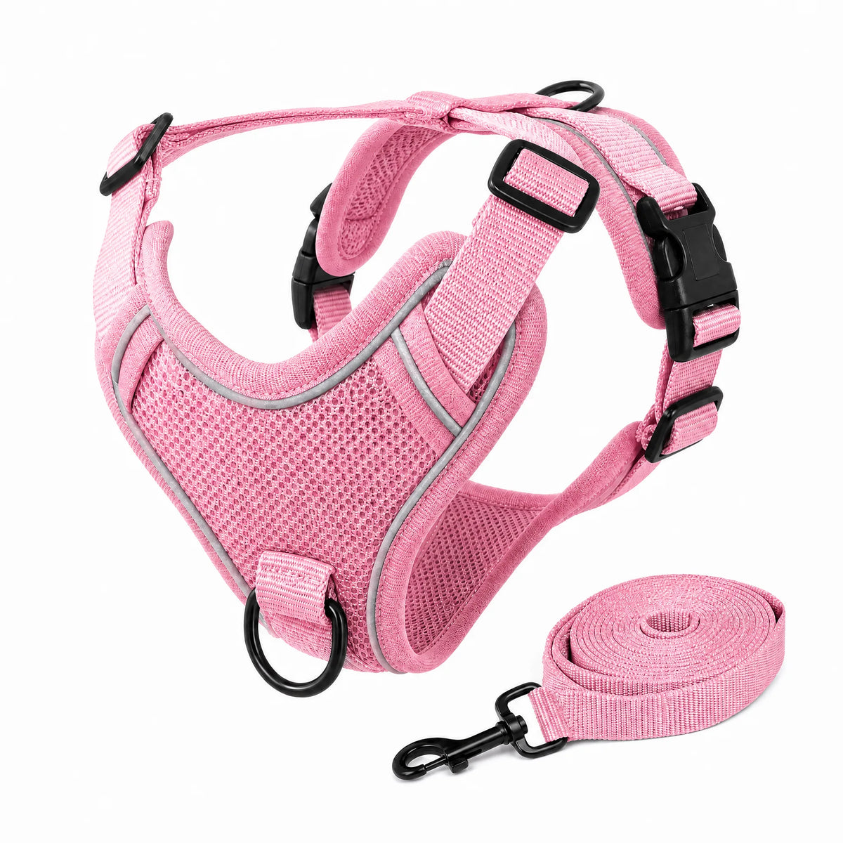 Set pettorina e guinzaglio cane colore Rosa