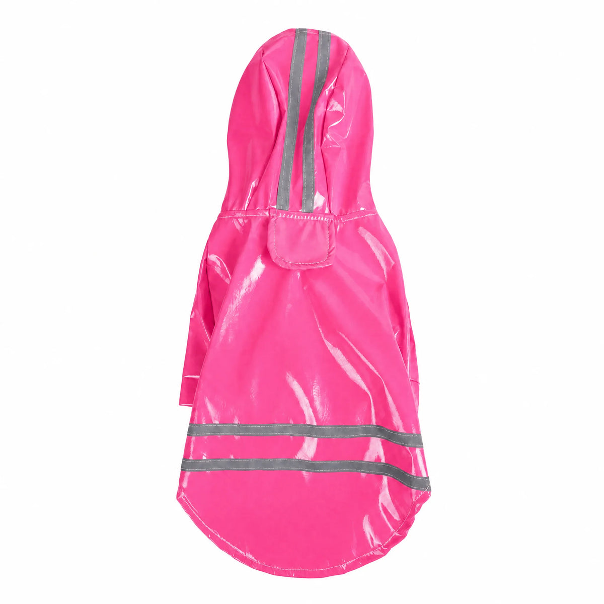 Impermeabile cucciolo hoody rosa lucido — vista schiena