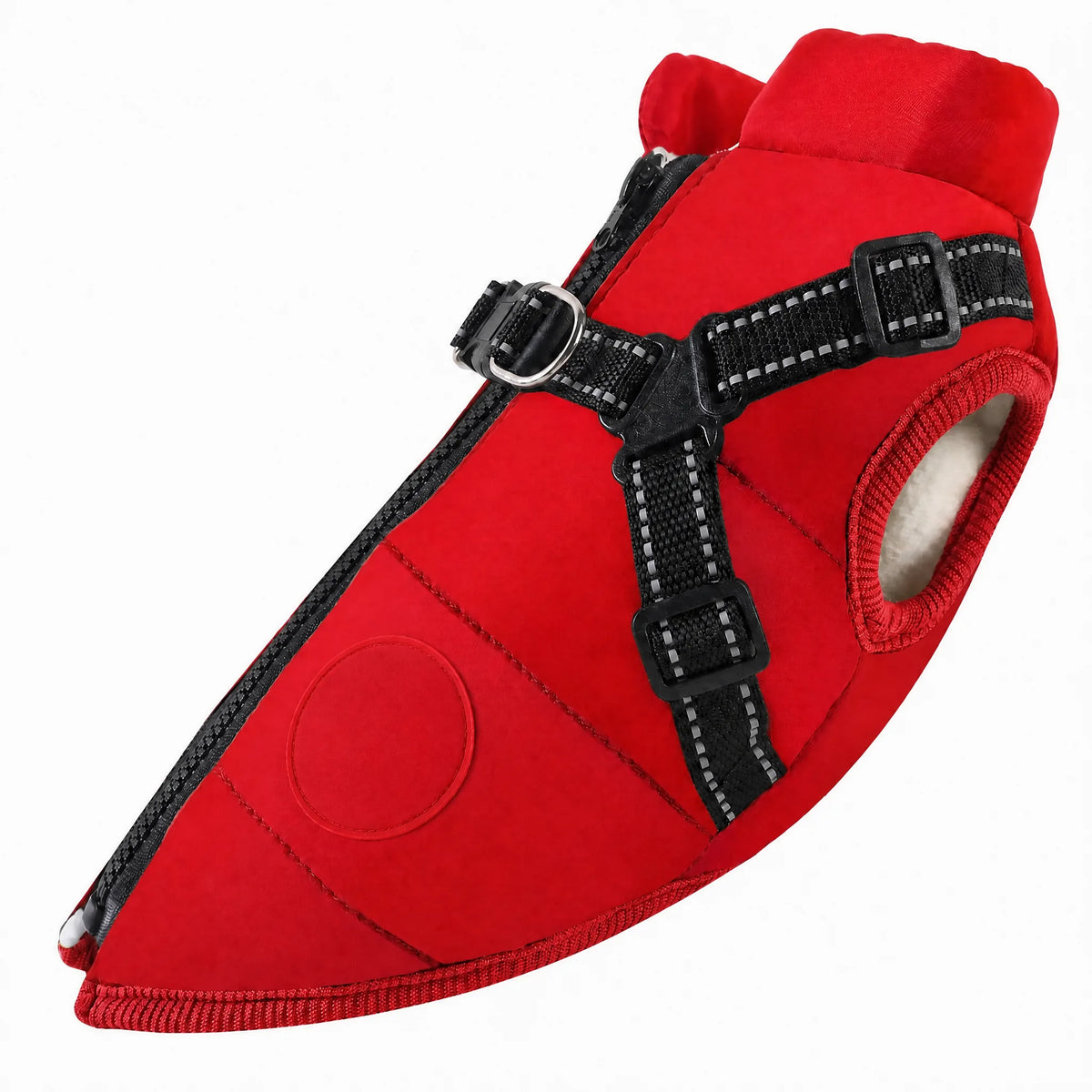 Cappotto cane impermeabile Rosso con pettorina