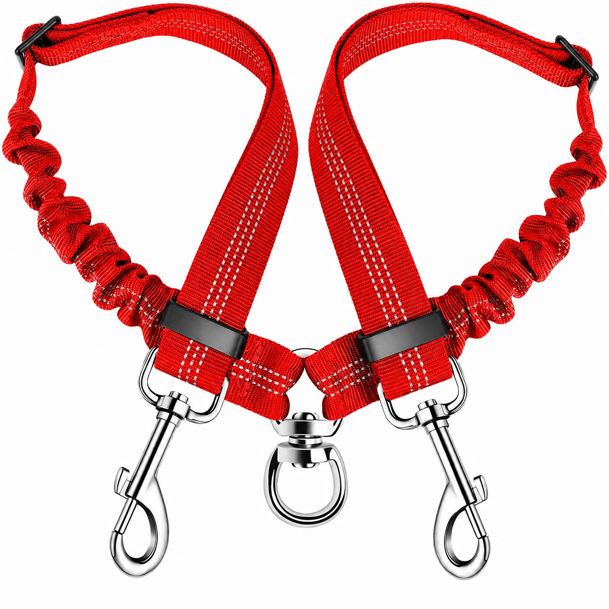 Guinzaglio doppio cane colore Rosso