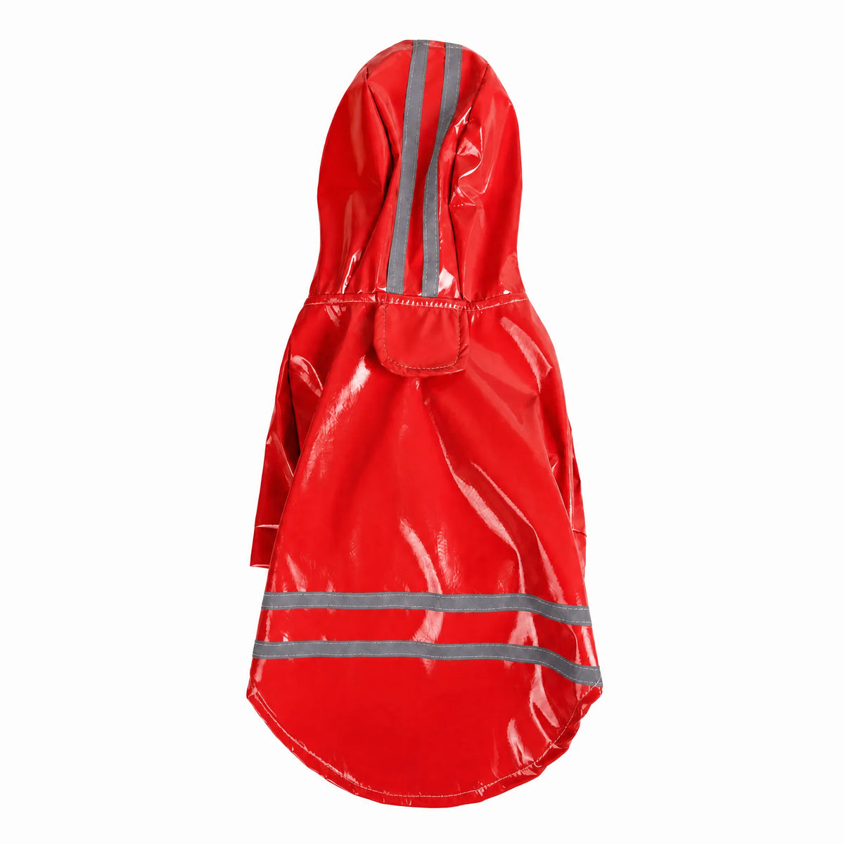 Impermeabile cucciolo hoody rosso lucido — vista schiena