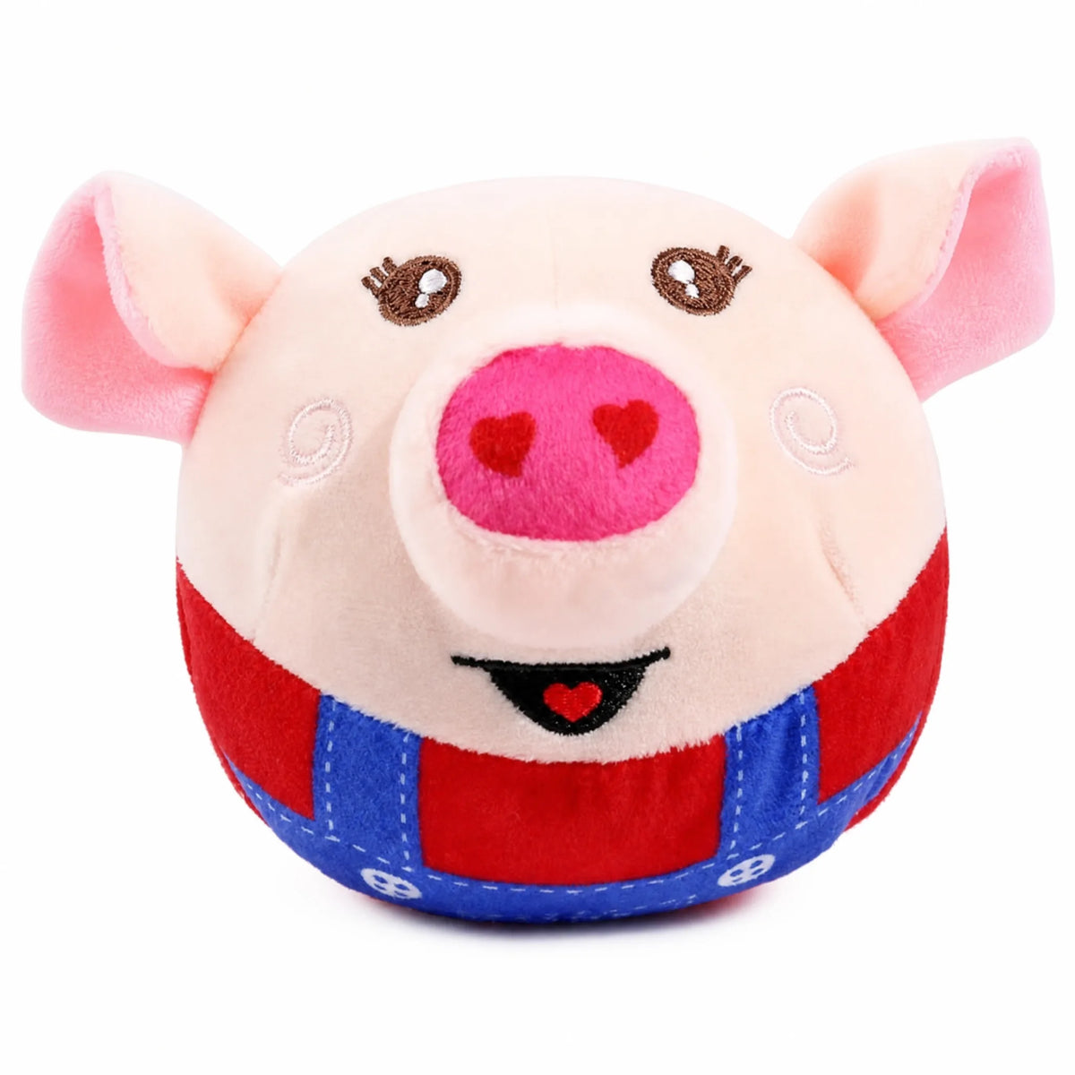 Palla cane peluche maialino rosso 15 cm