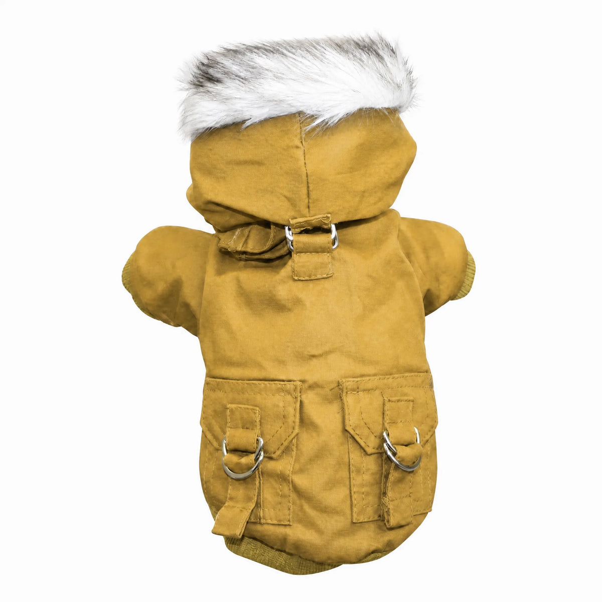Cappottino cane parka pelliccia - Senape