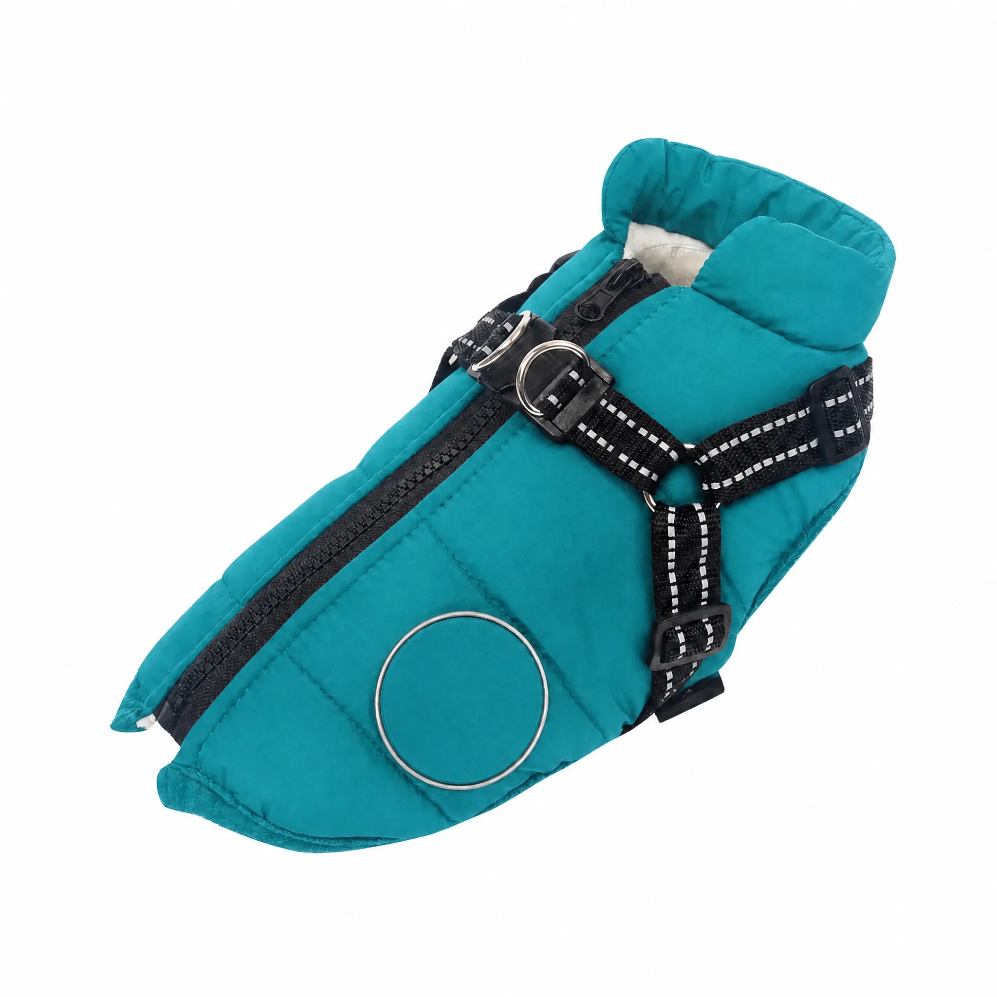Cappottino cane Turchese con pettorina