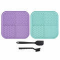 Tappetino da leccare pack Viola e Azzurro con spatola e spazzolina