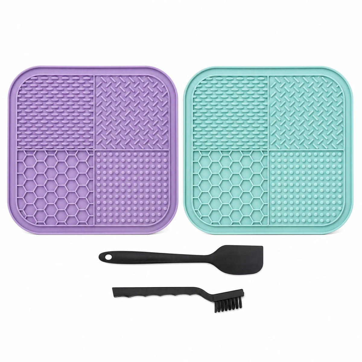 Tappetino da leccare pack Viola e Azzurro con spatola e spazzolina