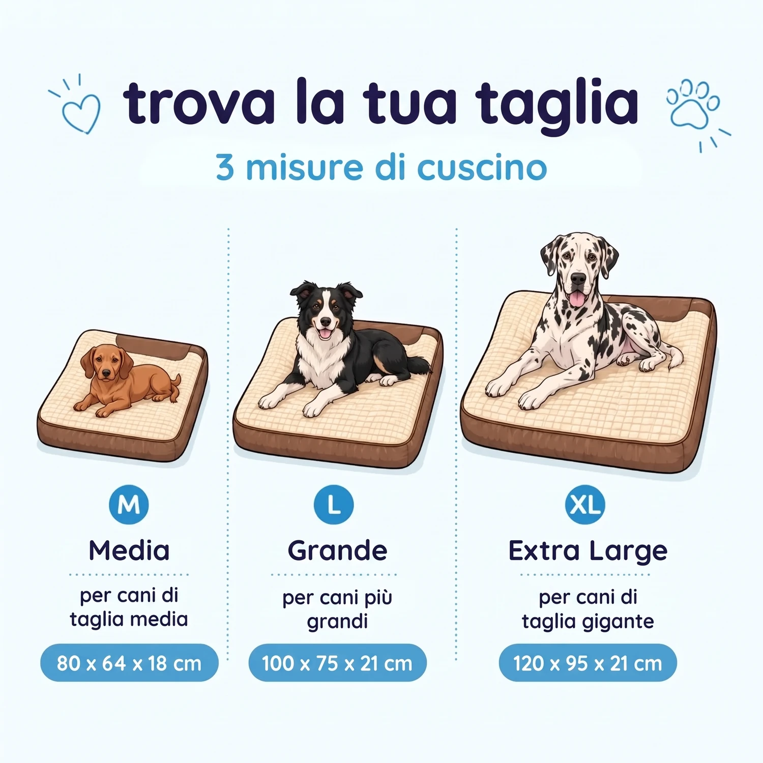 Cuscino per cani taglia XL