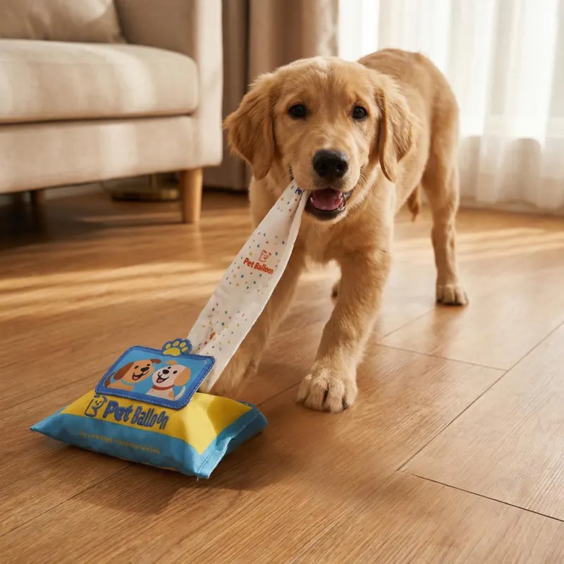 Cucciolo di golden retriever che gioca con FiutaSnack - gioco olfattivo per cani