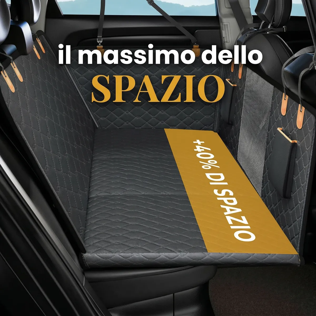 Coprisedile auto per cani con 40 percento di spazio extra rispetto alle amache tradizionali